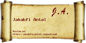 Jakabfi Antal névjegykártya
